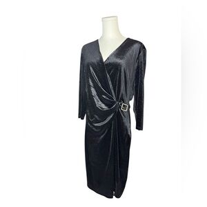 ~‎ Anne Klein Elegant Black Wrap Dress Size 12
